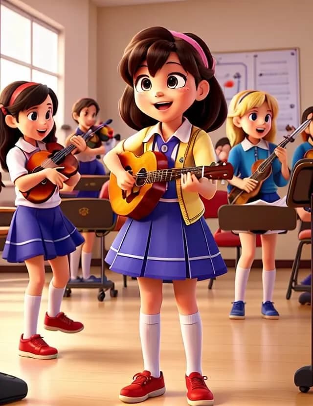 Categoria - Música Menina tocando violão