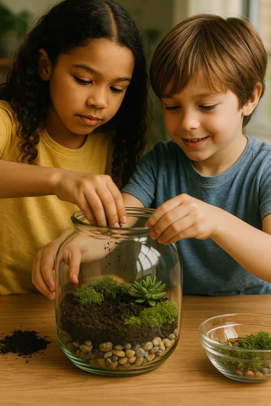 DIY Terrário em Pote de Vidro: Um Mini Jardim Criativo para Crianças