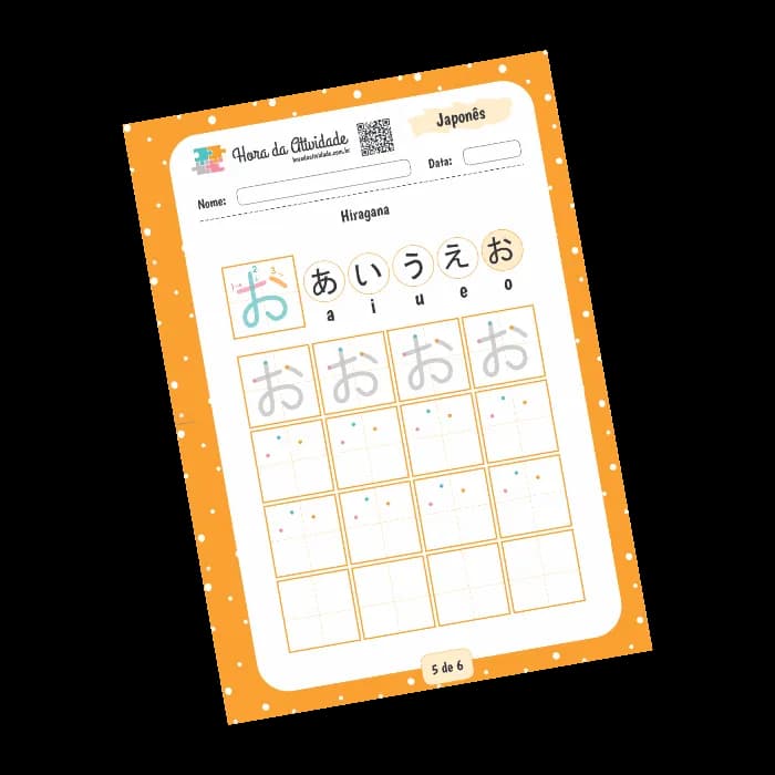 Treino da Letra E em Hiragana